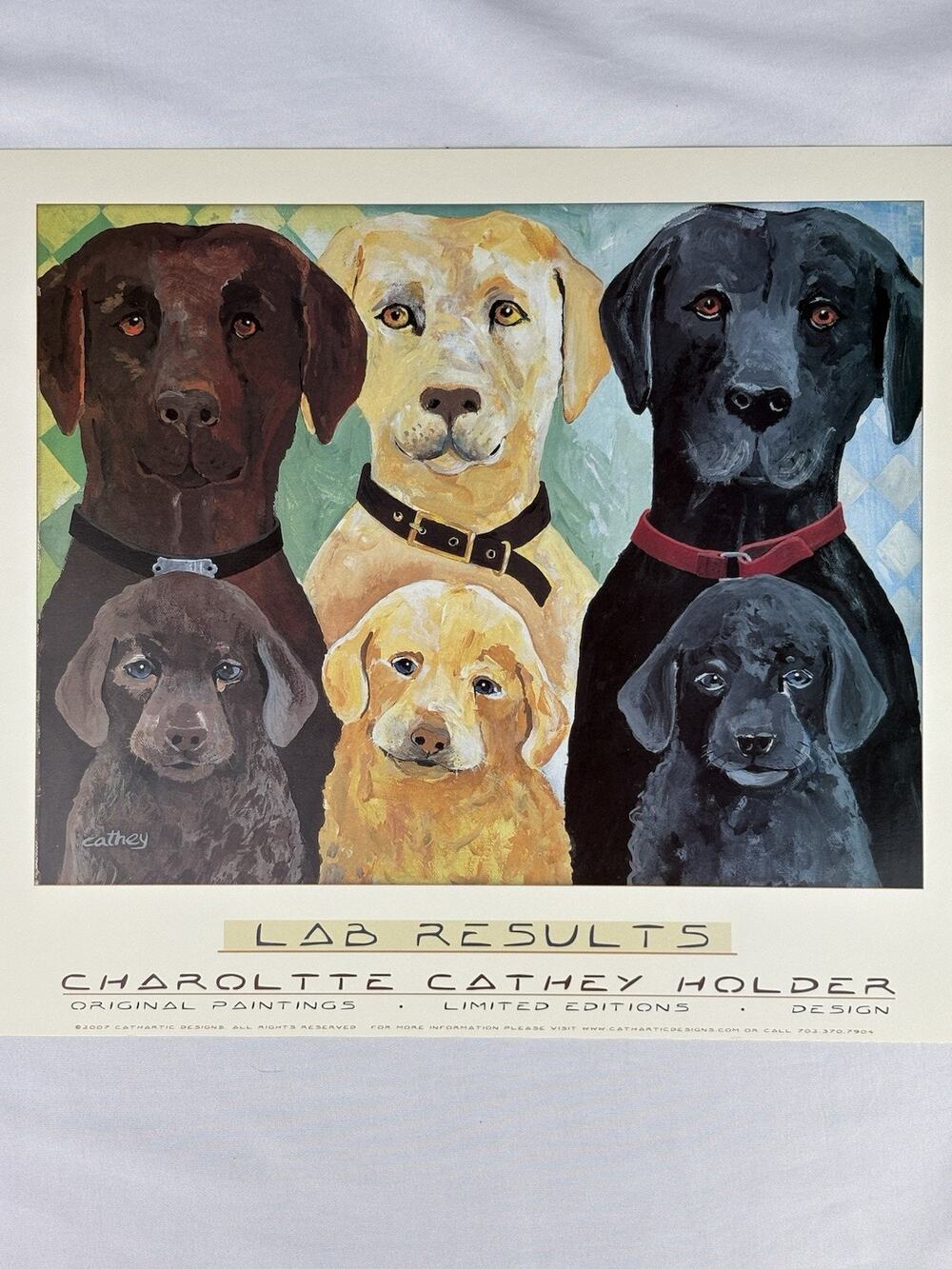 Charlotte Cathey Holder Lab Results Labrador Retriever Ltd Ed Dog Art Print